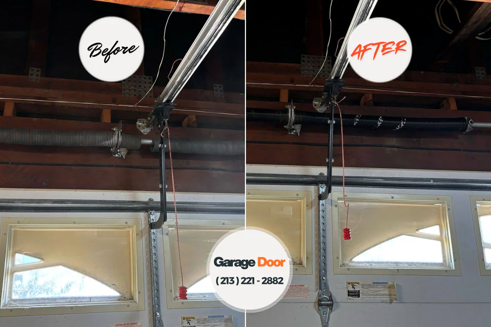 Before and after: garage door repair Kingsley, MI